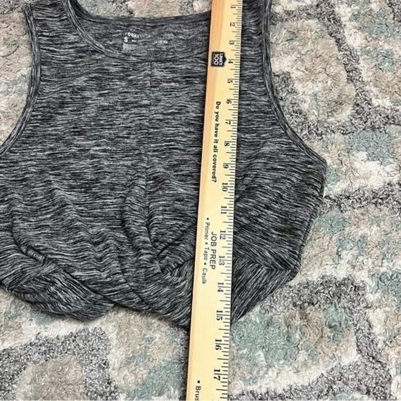 Yogalicious grey sleeveless tie front crop top womens small - Picture 7 of 8